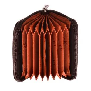 Concertina Kaarthouder met Rits van Mala Leather