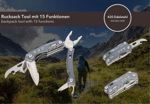 Troika Rugzak Gereedschap - 15 Functies Multitool voor Elke Situatie